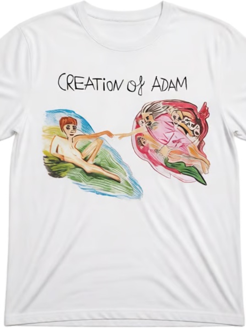 Zara White 'Creation of Adam' Graphic Tee